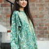Green Pure Wool Kashmiri Phiran with Jaal Paisley Embroidery side