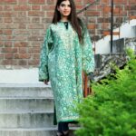 Green Pure Wool Kashmiri Phiran with Jaal Paisley Embroidery