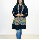 Black Papier Mache Tootoo Hand Embroidered Pure Pashmina Stole
