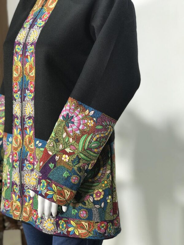 Tootoo Papier Mache Hand Embroidered Pure Wool Jacket close up