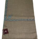 Pure Pashmina Shawl with Blue Sozni Hand Embroidery