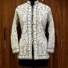 Black Kashmiri Jamawar Jacket with White Embroidery