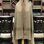 Beige Pure Pashmina Shawl with Neem Daur Sozni Hand Embroidery