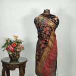 Black Rich Floral Silk Kani Weave Dupatta