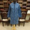 Blue Paisley Jamawar Embroidered Women Coat