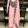 Pink Zari Thread Fusion Embroidered Kashmiri Suit