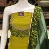 Green Zardozi Aari Embroidered Kashmiri Suit Front