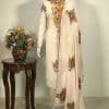Off-Wihte Achkan Style Kashmiri Embroidered Suit