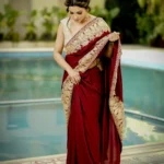 Saree with Gold Tilla Embroidery