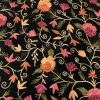 Black DIY Fabric with Floral Aari Jaal Embroidery