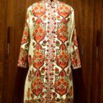White Kashmiri Overcoat With Boteh Embroidery