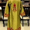 Olive Green Kashmiri Jacket With Chinar Embroidery Back