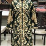 Green Kashmiri Coat With Paisley Vine Pattern Embroidery