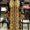 Black Kashmiri Coat With Paisley Embroidery Front