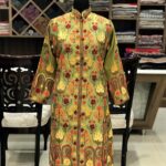 Olive Green Kashmiri With All Over Floral And Chinar Pattern Embroidery
