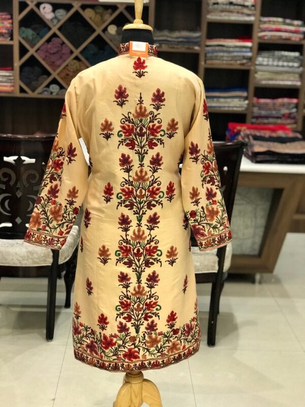 Cream Kashmir Jacket Embroidery Back