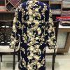 Navy Blue Kashmiri Coat With Floral Pattern Embroidery Back