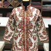 White Short Jacket With Floral Kashmiri Embroidery Front