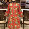 Red Kashmiri Jacket With Floral Pattern Embroidery Front