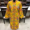 Yellow Kashmiri Coat With Floral Pattern Embroidery Front