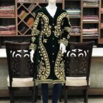 Green Velvet Overcoat with Dori & Kashmiri Tilla Embroidered