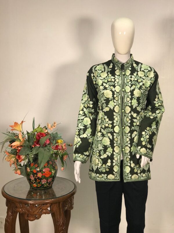 Black Jacket, Kashmiri Embroide Women Bohemian Jackets Front