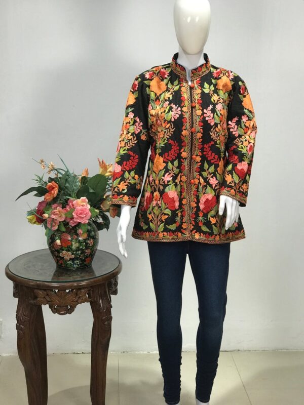 Short Length Embroidered Jacket Front