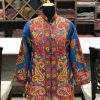 Ferozi Short Jacket With Kashmiri Anarkali Style Paisley Embroidery Front