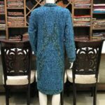 Black Paisley Jamawar Embroidered Women Coat Back