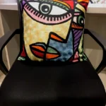 Hand Chain Stitch Modern Abstract Face Cushion Covers