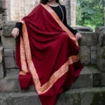 Ruby Maroon Pure Pashmina Shawl With Tilla Hand  Embroidery