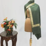 Moss Green Pure Pashmina Shawl With Tilla Hand  Embroidery