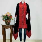 Black Velvet Cape with Red Thread Work