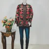 Black Short Jacket with Rich Floral Embroidery