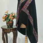 Pure Pashmina Shawl With Kalamkari Hand Embroidery Pasted Border