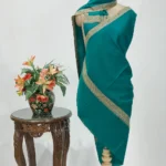 Sea Green Pure Pashmina Shawl With Sozni Hand  Embroidery