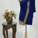 Navy Blue Pure Pashmina Shawl With Sozni Hand  Embroidery