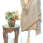 Burlywood Beige Pure Pashmina Shawl With Sozni Hand  Embroidery