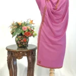 Watermelon Pink Pure Pashmina Shawl With Sozni Hand  Embroidery