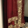 Monochromatic Jama Aari and Tilla Embroidered Salwar Suit: Red closeup