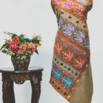 Natural Beige Chinar Jama Papier Mache Hand Embroidered Pure Pashmina Shawl