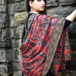 Black Pure Pashmina Kalamkari Shawl