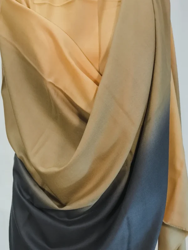 Olive Green, Yellow and Dark Grey Pure Pashmina Ombre Shawl front