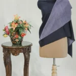 Oxford Blue and Light Violet Space Dye Reversible Pure Pashmina Shawl