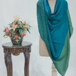 Peacock Green Space Dye Reversible Pure Pashmina Shawl