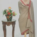 Gray Pure Pashmina Shawl With Sozni Hand  Embroidery