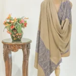 Light Natural Pure Pashmina Shawl With Sozni Hand  Embroidery