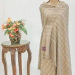 Beige Small Checked Ladakhi Pashmina Shawl