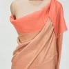 Zari Reversible Orange Pure Pashmina Shawl Front