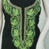 Black Velvet Tunic with Aari and Tilla Work Front